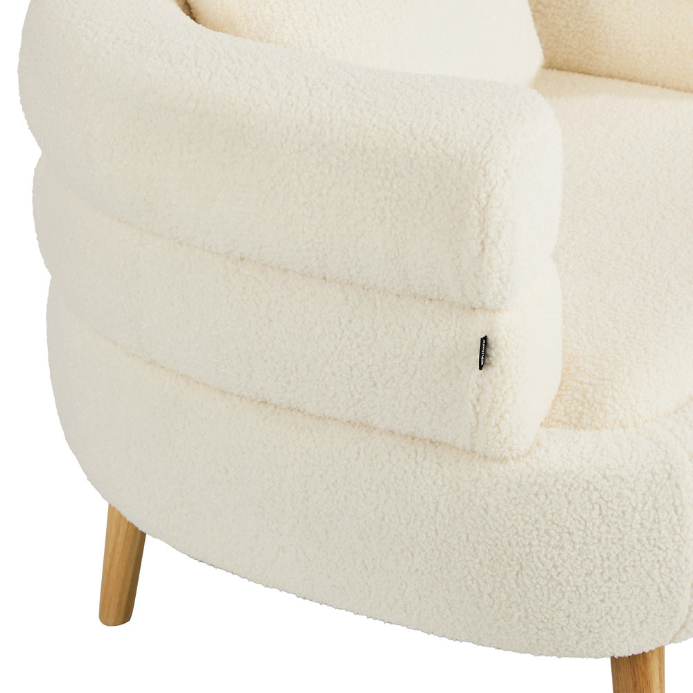 Oikiture 2 Armchair Tub Chair Single Armchairs Sofa Lounge Couch White