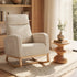 Rocking Armchair Linen Fabric Lounge Chair Accent Chair Beige