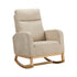 Rocking Armchair Linen Fabric Lounge Chair Accent Chair Beige