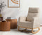 Rocking Armchair Linen Fabric Lounge Chair Accent Chair Beige