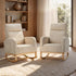 2x Rocking Armchair Linen Fabric Lounge Accent Chair Beige