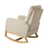 2x Rocking Armchair Linen Fabric Lounge Accent Chair Beige