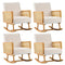 4x Rocking Chair Nursing Armchair Linen PE Rattan Beige