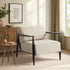 Wooden Armchair Lounge Sofa Fabric Accent Armchairs Beige