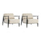 2x Wooden Armchair Sofa Chair Fabric Accent Armchairs Beige