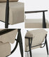 2x Wooden Armchair Sofa Chair Fabric Accent Armchairs Beige