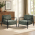 Wooden Fabric Accent Armchair 2-Pack, Green, 150kg Weight Capacity