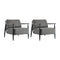 2x Wooden Armchair Sofa Chair Fabric Accent Armchairs Grey