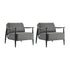 2x Wooden Armchair Sofa Chair Fabric Accent Armchairs Grey