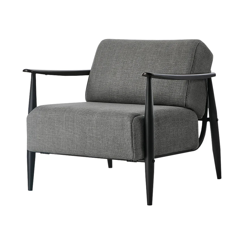 2x Wooden Armchair Sofa Chair Fabric Accent Armchairs Grey