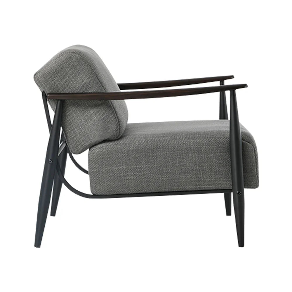 2x Wooden Armchair Sofa Chair Fabric Accent Armchairs Grey