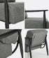 2x Wooden Armchair Sofa Chair Fabric Accent Armchairs Grey