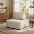 Chenille Lounge Armchair – Adjustable Backrest, Deep Seat, Beige