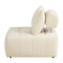 Chenille Lounge Armchair – Adjustable Backrest, Deep Seat, Beige