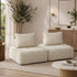 Oikiture 2x Chenille Modular Sofa Floor w/Pillow TOFU Armless Beige