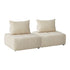 Oikiture 2x Chenille Modular Sofa Floor w/Pillow TOFU Armless Beige