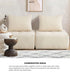 Oikiture 2x Chenille Modular Sofa Floor w/Pillow TOFU Armless Beige