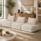 Oikiture 3x Chenille Modular Sofa Floor w/Pillow TOFU Armless Beige