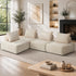 Oikiture 4x Chenille Modular Sofa Floor w/Pillow TOFU Armless Beige