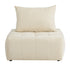 Chenille Lounge Armchair – Adjustable Backrest, Deep Seat, Beige