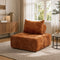 Chenille Lounge Armchair – Adjustable Backrest, Deep Seat, Brown