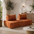 Oikiture 2x Chenille Modular Sofa Floor w/Pillow TOFU Armless Brown
