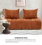 Oikiture 2x Chenille Modular Sofa Floor w/Pillow TOFU Armless Brown