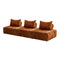 Oikiture 3x Chenille Modular Sofa Floor w/Pillow TOFU Armless Brown