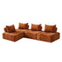 Oikiture 4x Chenille Modular Sofa Floor w/Pillow TOFU Armless Brown