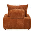 Chenille Lounge Armchair – Adjustable Backrest, Deep Seat, Brown