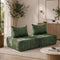 Oikiture 2x Chenille Modular Sofa Lounge w/Pillow TOFU Armless Green