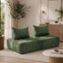 Oikiture 2x Chenille Modular Sofa Lounge w/Pillow TOFU Armless Green