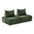 Oikiture 2x Chenille Modular Sofa Lounge w/Pillow TOFU Armless Green