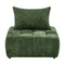 Chenille Lounge Armchair – Adjustable Backrest, Deep Seat, Green