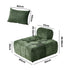 Chenille Lounge Armchair – Adjustable Backrest, Deep Seat, Green