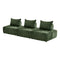 Oikiture 3x Chenille Modular Sofa Lounge w/Pillow TOFU Armless Green