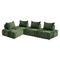 Oikiture 4x Chenille Modular Sofa Lounge w/Pillow TOFU Armless Green