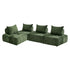 Oikiture 4x Chenille Modular Sofa Lounge w/Pillow TOFU Armless Green