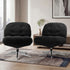 2x Armchair Swivel Chair Padded Accent Chairs Polyester Black