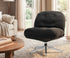 2x Armchair Swivel Chair Padded Accent Chairs Polyester Black