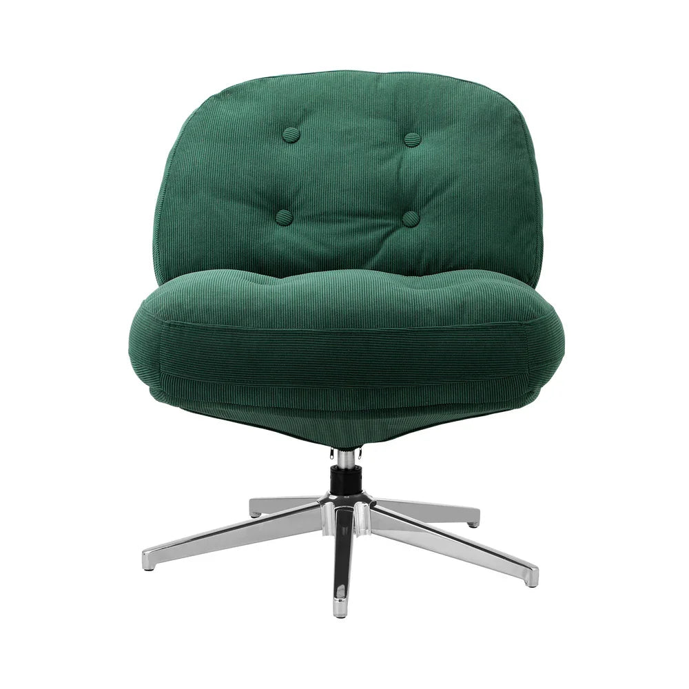 2x Armchair Swivel Chair Padded Accent Chairs Polyester Green
