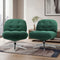 2x Armchair Swivel Chair Padded Accent Chairs Polyester Green