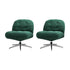 2x Armchair Swivel Chair Padded Accent Chairs Polyester Green