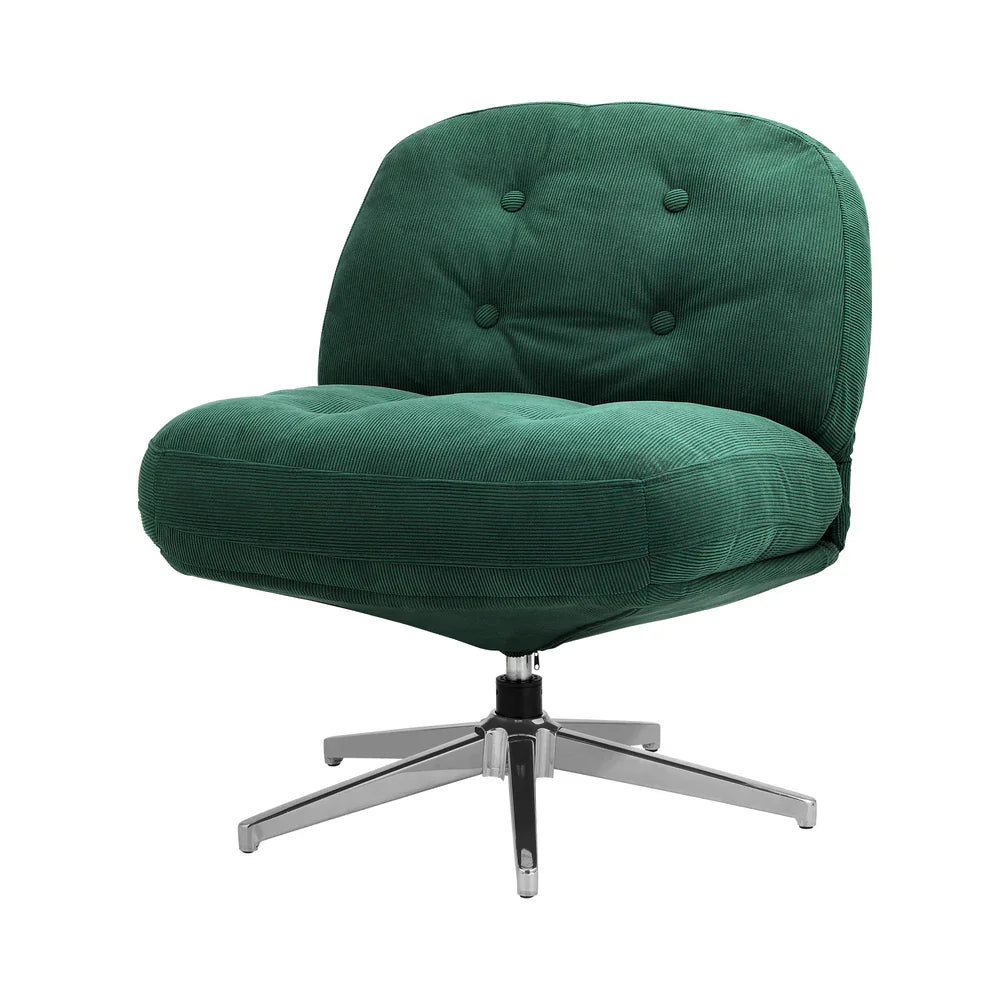 2x Armchair Swivel Chair Padded Accent Chairs Polyester Green