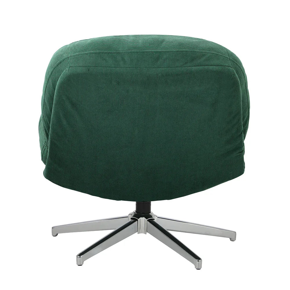 2x Armchair Swivel Chair Padded Accent Chairs Polyester Green