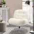 2x Armchair Swivel Chair Padded Accent Chairs Boucle White