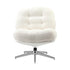 Armchair Swivel Lounge Chair Padded Boucle White