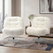 2x Armchair Swivel Chair Padded Accent Chairs Boucle White
