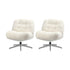 2x Armchair Swivel Chair Padded Accent Chairs Boucle White