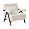 Oikiture Compressed Armchair Sherpa Lounge Accent Sofa with Cushion